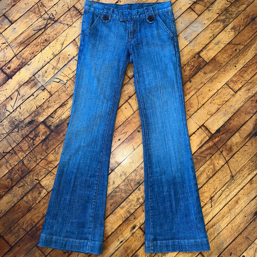Anlo Y2K Bootcut Jeans Button Tab Flap Pocket USA 26